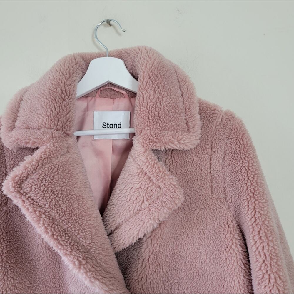 Stand Studio Donna Rosa Teddy Coat Blush Pink XXS 34 00 - Picture 4 of 9